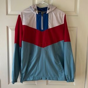 Zine Color‎ block Windbreaker Jacket (with hideaway hood), Sz Large